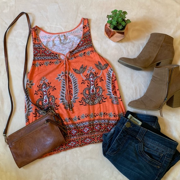 ✨SOLD ✨Sonoma Boho Print Top - Picture 1 of 5